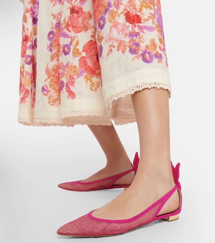 Aquazzura Bow tie mesh ballet flats