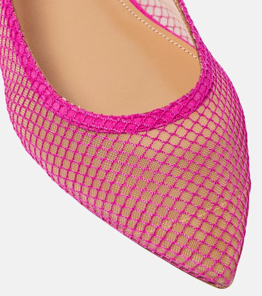 Aquazzura Bow tie mesh ballet flats
