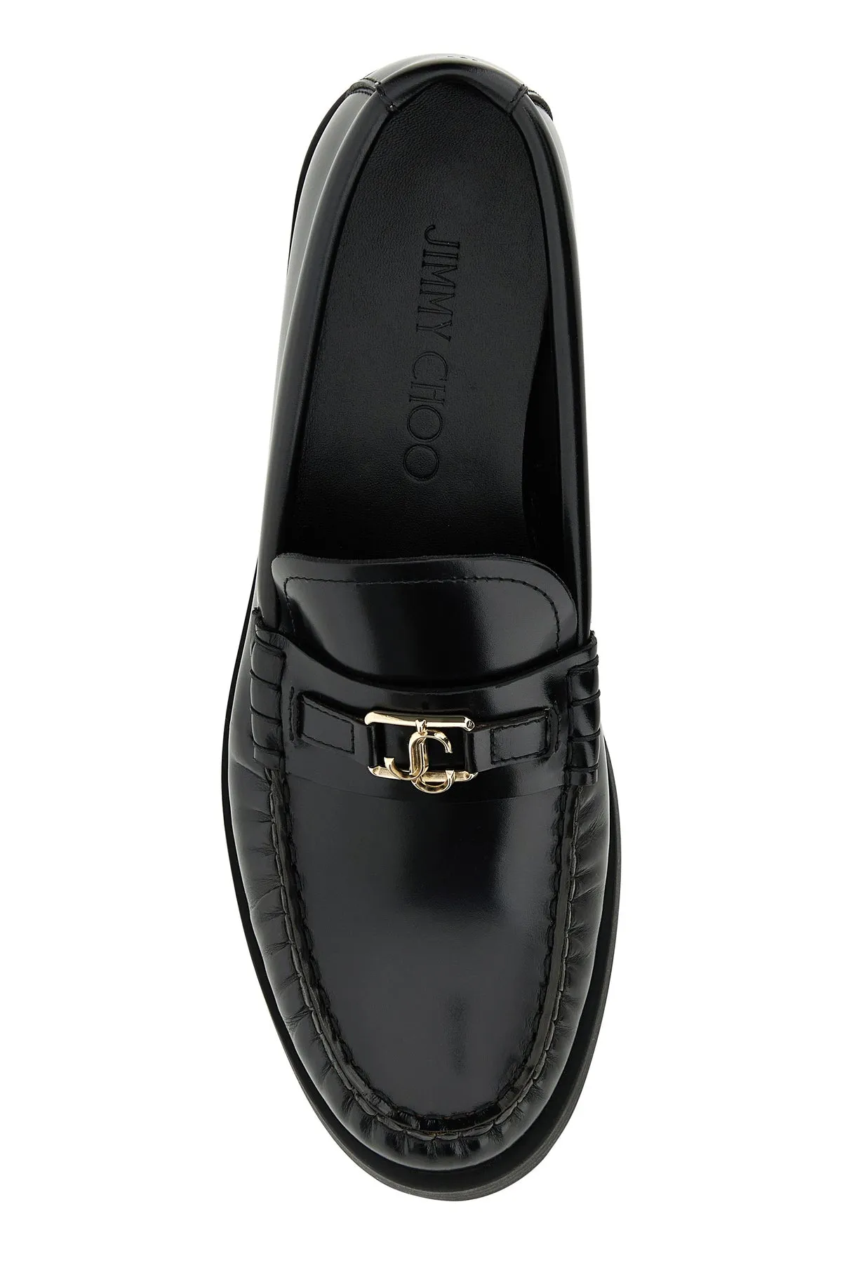 Black leather Addie loafers
