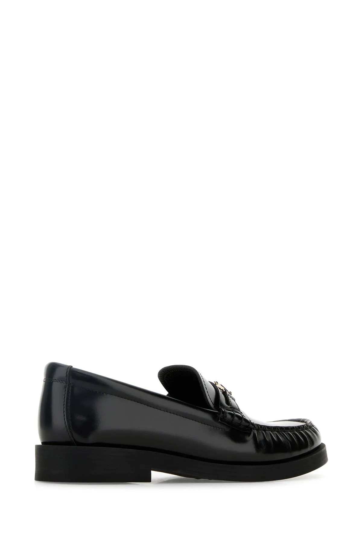 Black leather Addie loafers