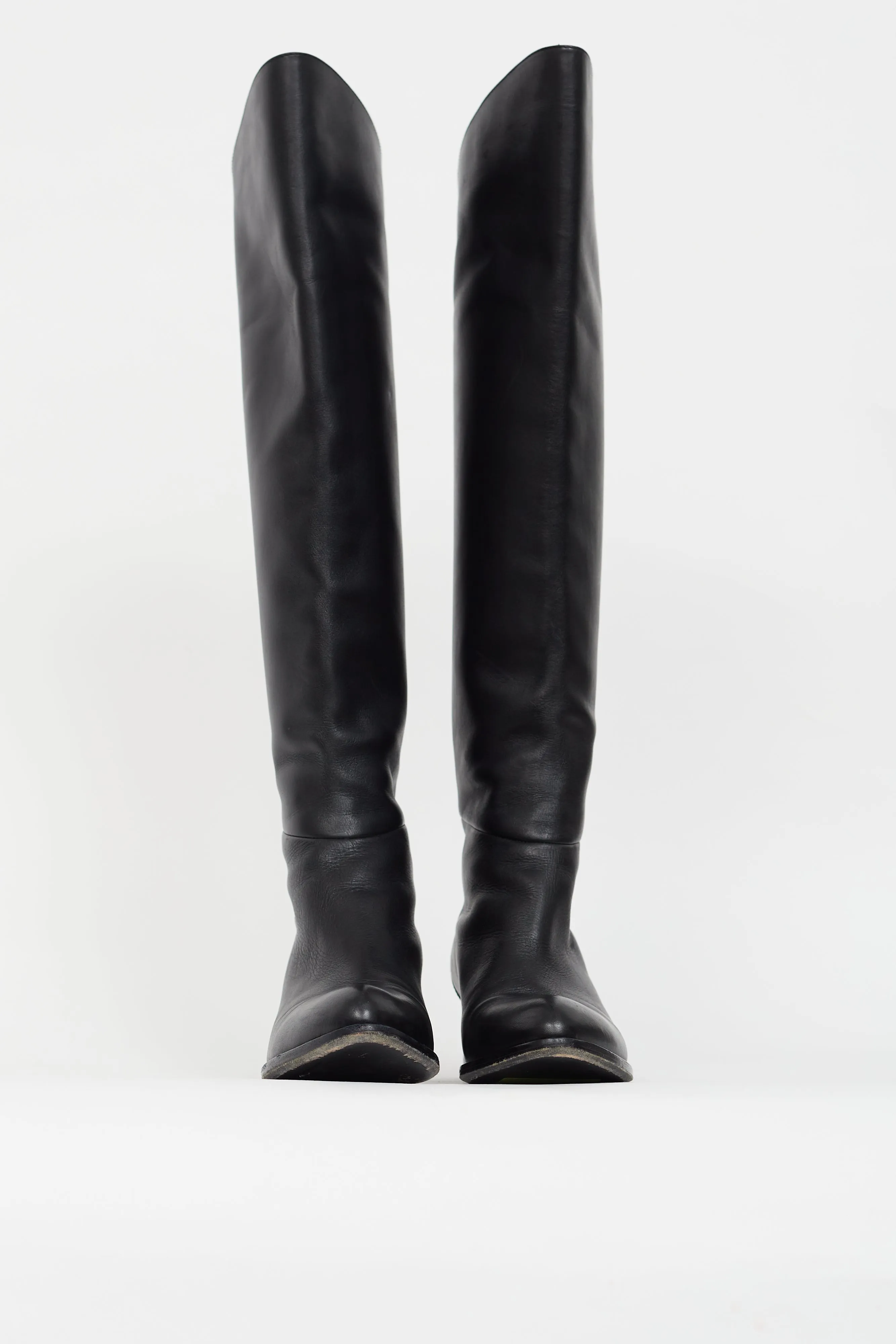 Black Leather Rose Gold Riding Boot