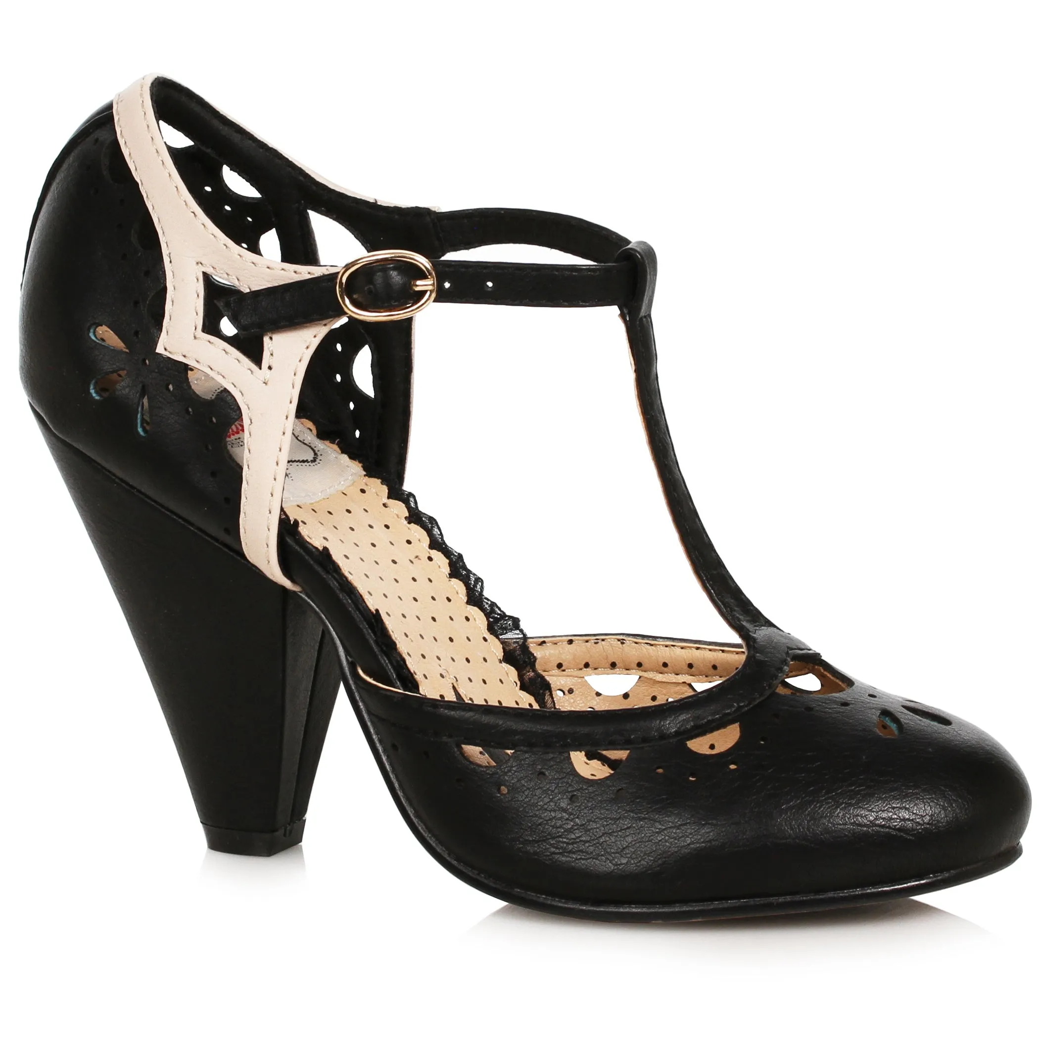 BP403-TALLY 4" Closed Toe T-Strap Basic Shoe with Buckle Closure