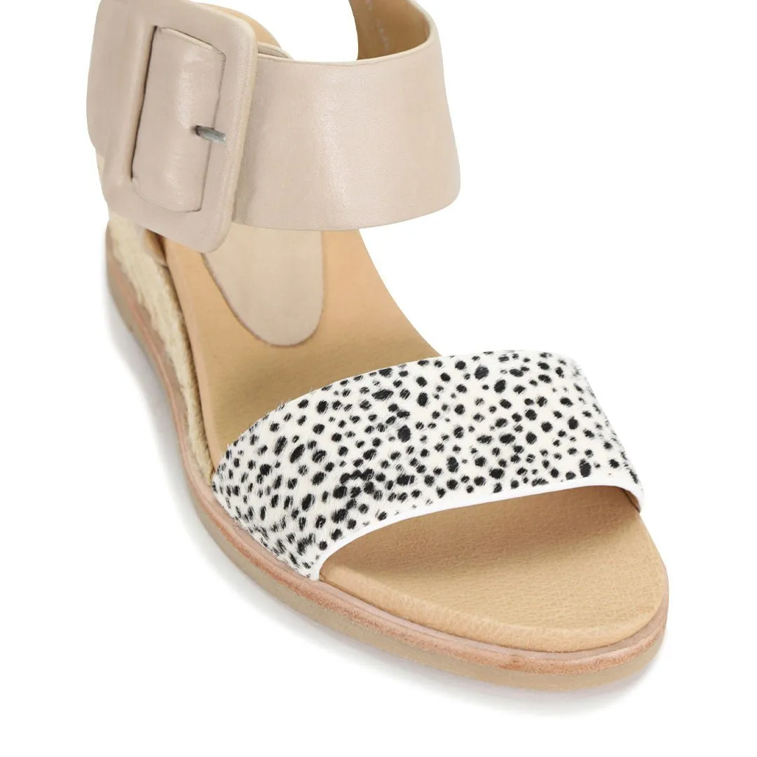 EMPATHY LEATHER ESPADRILLE WEDGE SANDALS