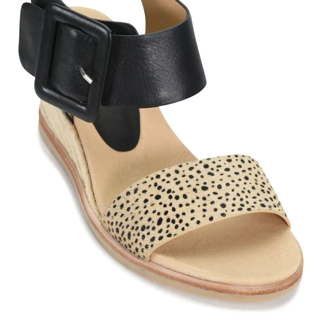 EMPATHY LEATHER ESPADRILLE WEDGE SANDALS
