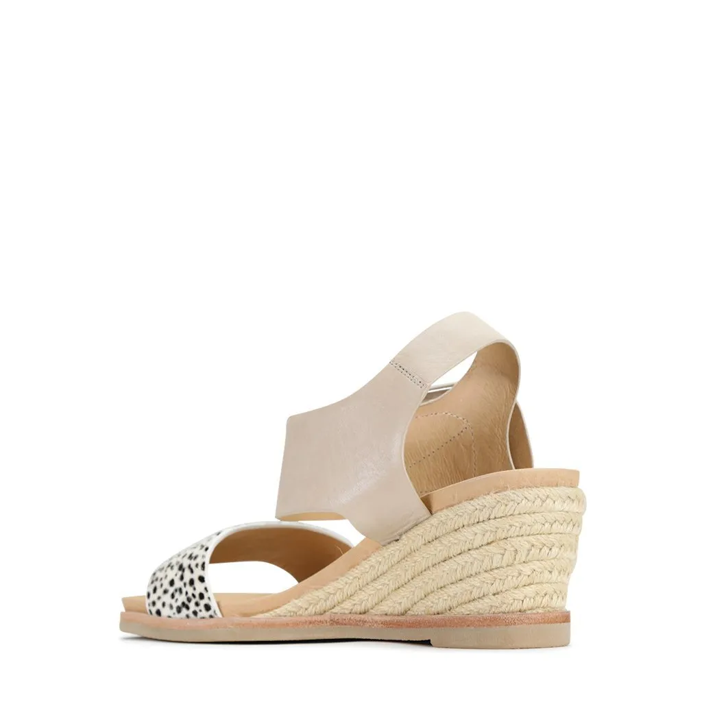 EMPATHY LEATHER ESPADRILLE WEDGE SANDALS