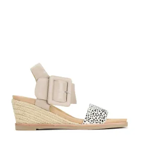 EMPATHY LEATHER ESPADRILLE WEDGE SANDALS