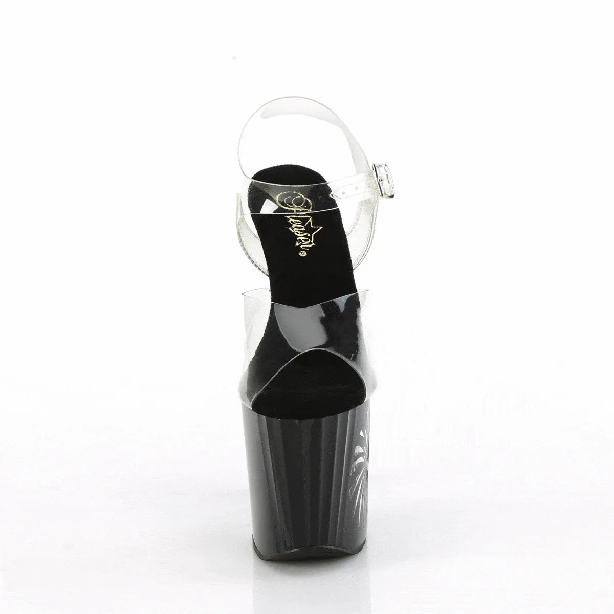 ENCHANT-708LT-PINWHE Clear/Black-Silver Glitter