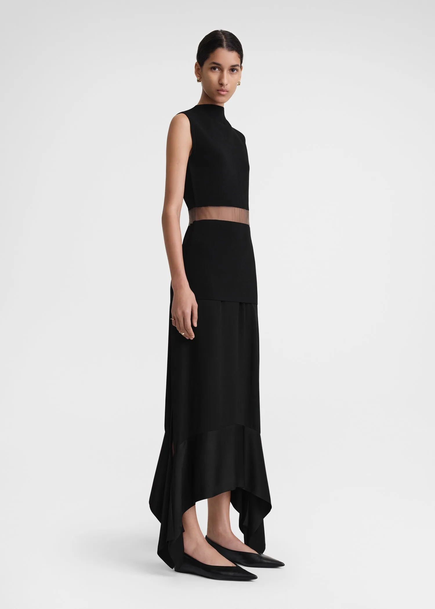 High-neck evening top black