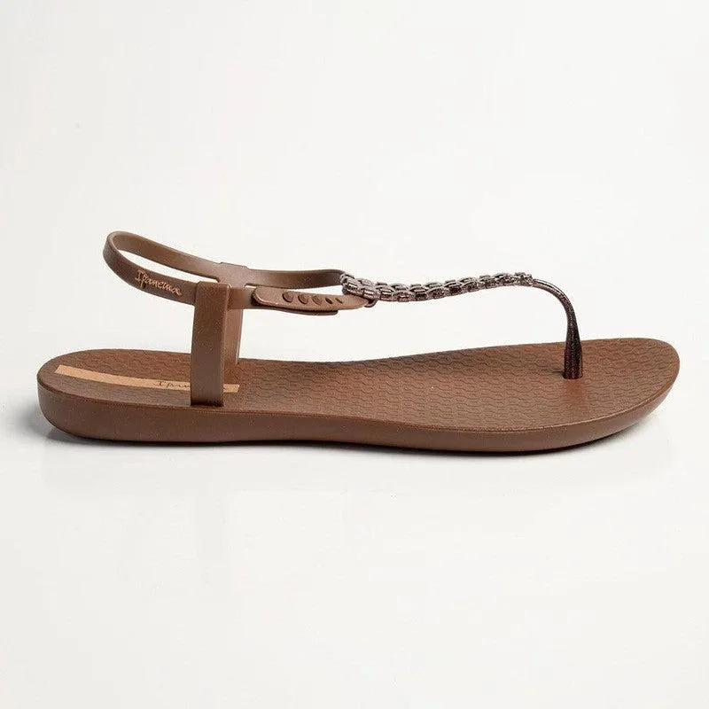 Ipanema Weave Trim Back Strap Sandals - Brown/Bronz