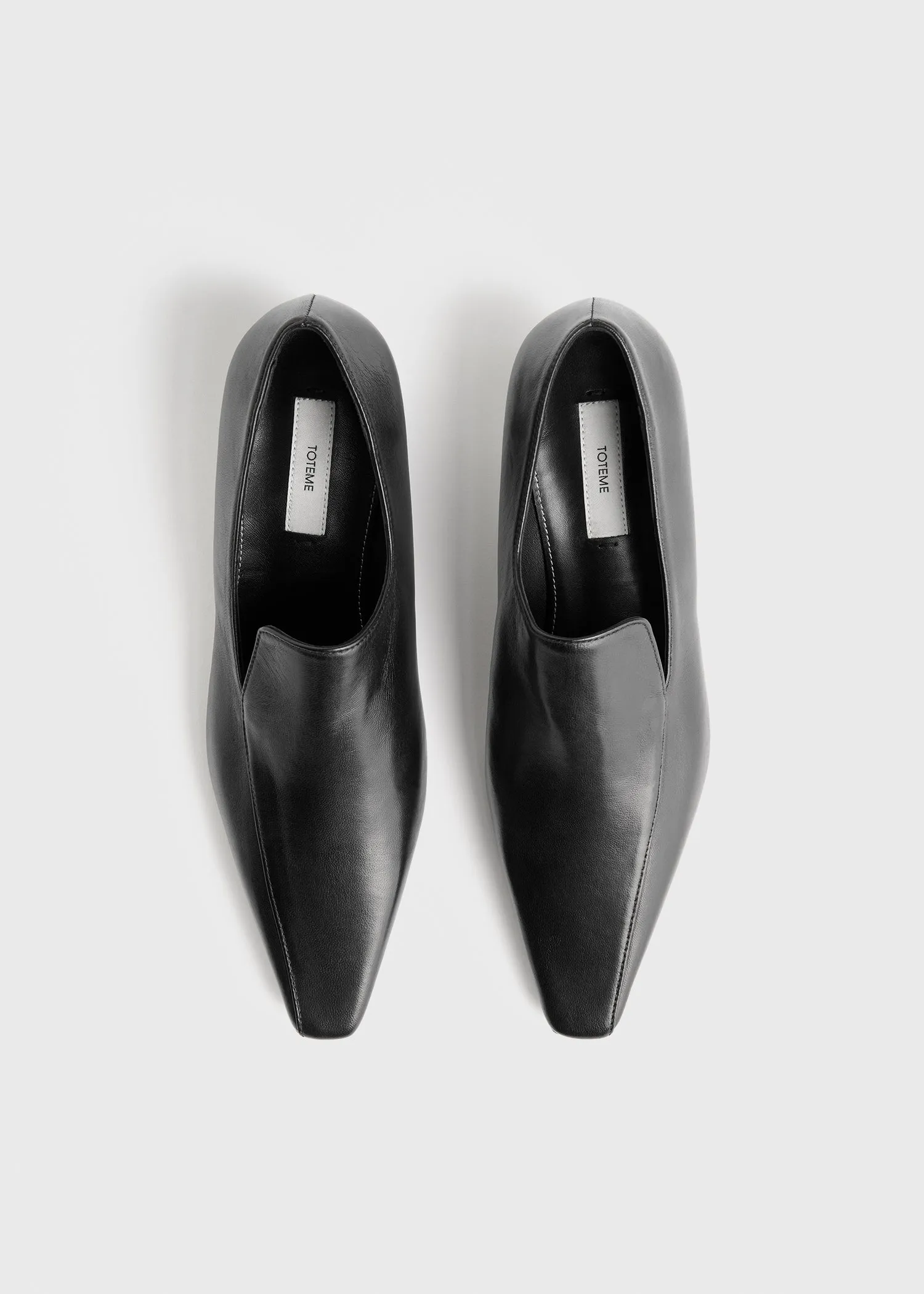 Leather kitten loafers black