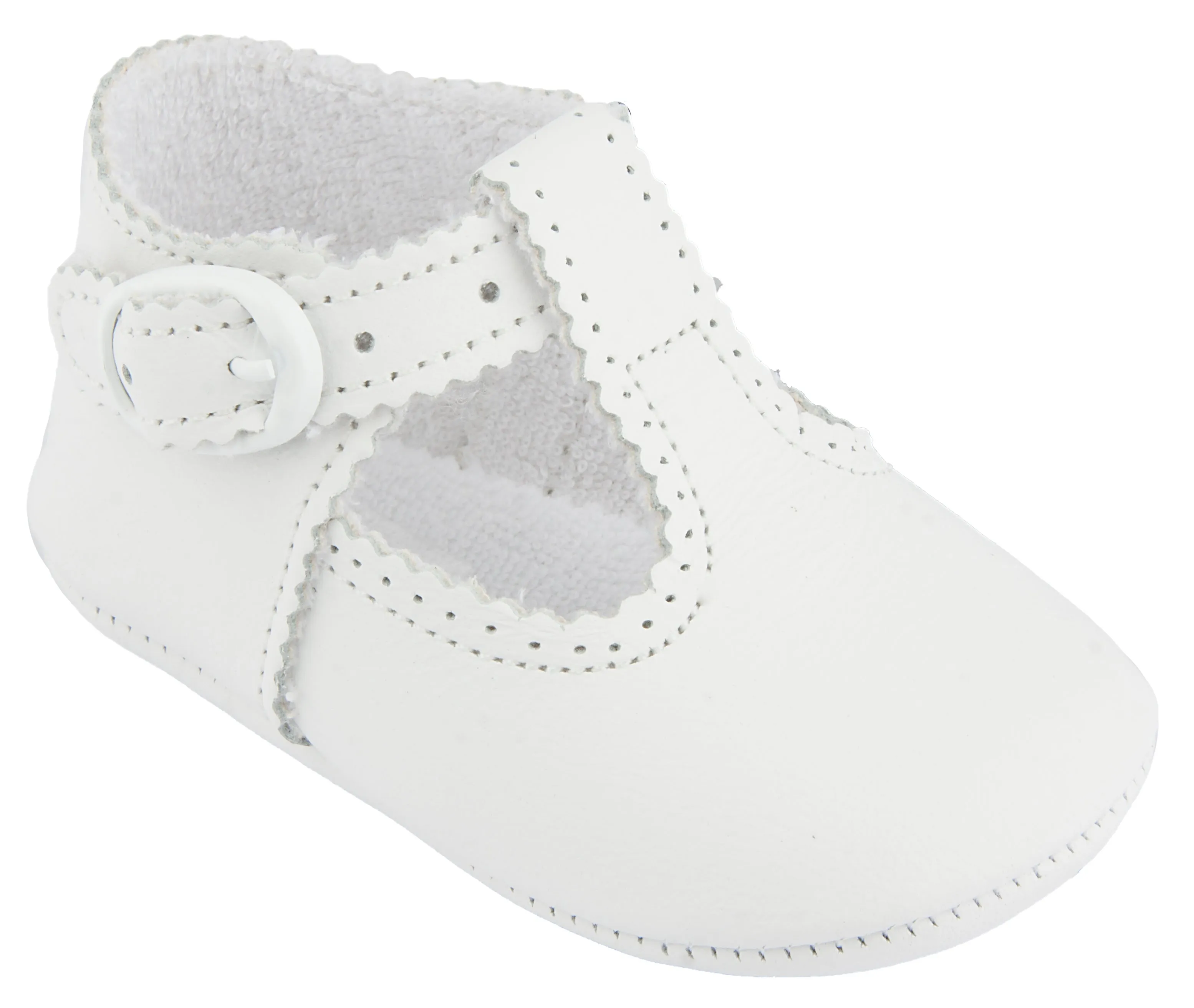 Leather pre-walker t-strap shoes