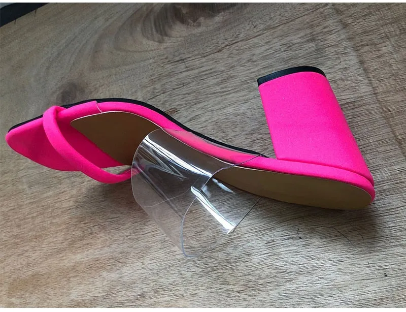 Transparent Sandals Ladies High Heel Slippers